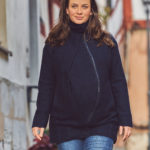 Manteau de portage Oslo en laine biologique Navy – Mamalila