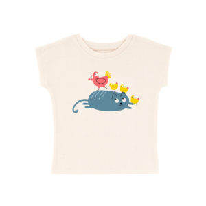 T-shirt blanc chat poule – La queue du chat