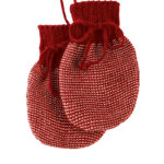 Moufles couleur Bordeaux-Rosé en laine tricotée – Disana