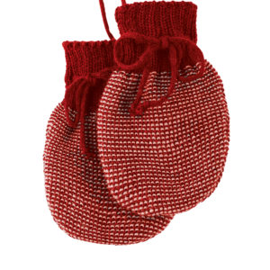 Moufles couleur Bordeaux-Rosé en laine tricotée – Disana