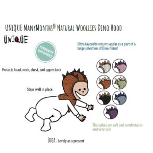 ManyMonths Natural Woollies Dino Hood UNiQUE